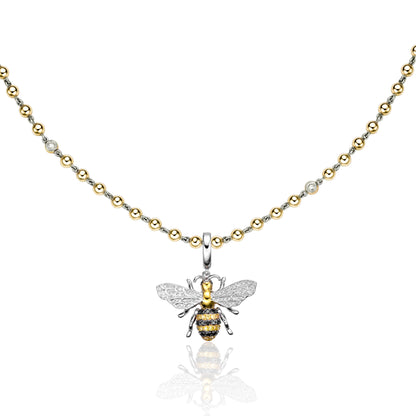 Gold bumble bee pendant with diamonds by Valentina Fine Jewellery HK. Global free delivery including USA and Australia. A real charming gold charm!