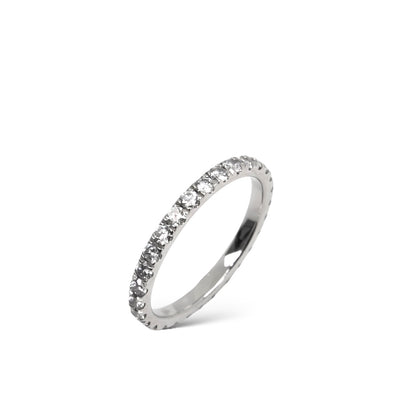 French pave diamond eternity ring in platinum or 18k gold by Valentina Fine Jewellery Hong Kong USA UK Dubai Australia. Global free shipping.