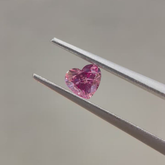 Authentic rare natural Argyle pink diamond heart shape 3PP 0.46ct by Valentina Fine Jewellery Hong Kong. Global free shipping including USA and Dubai.