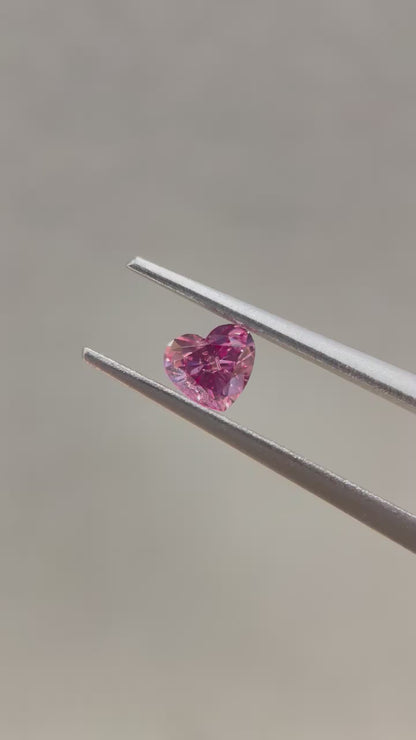 Authentic rare natural Argyle pink diamond heart shape 3PP 0.46ct by Valentina Fine Jewellery Hong Kong. Global free shipping including USA and Dubai.