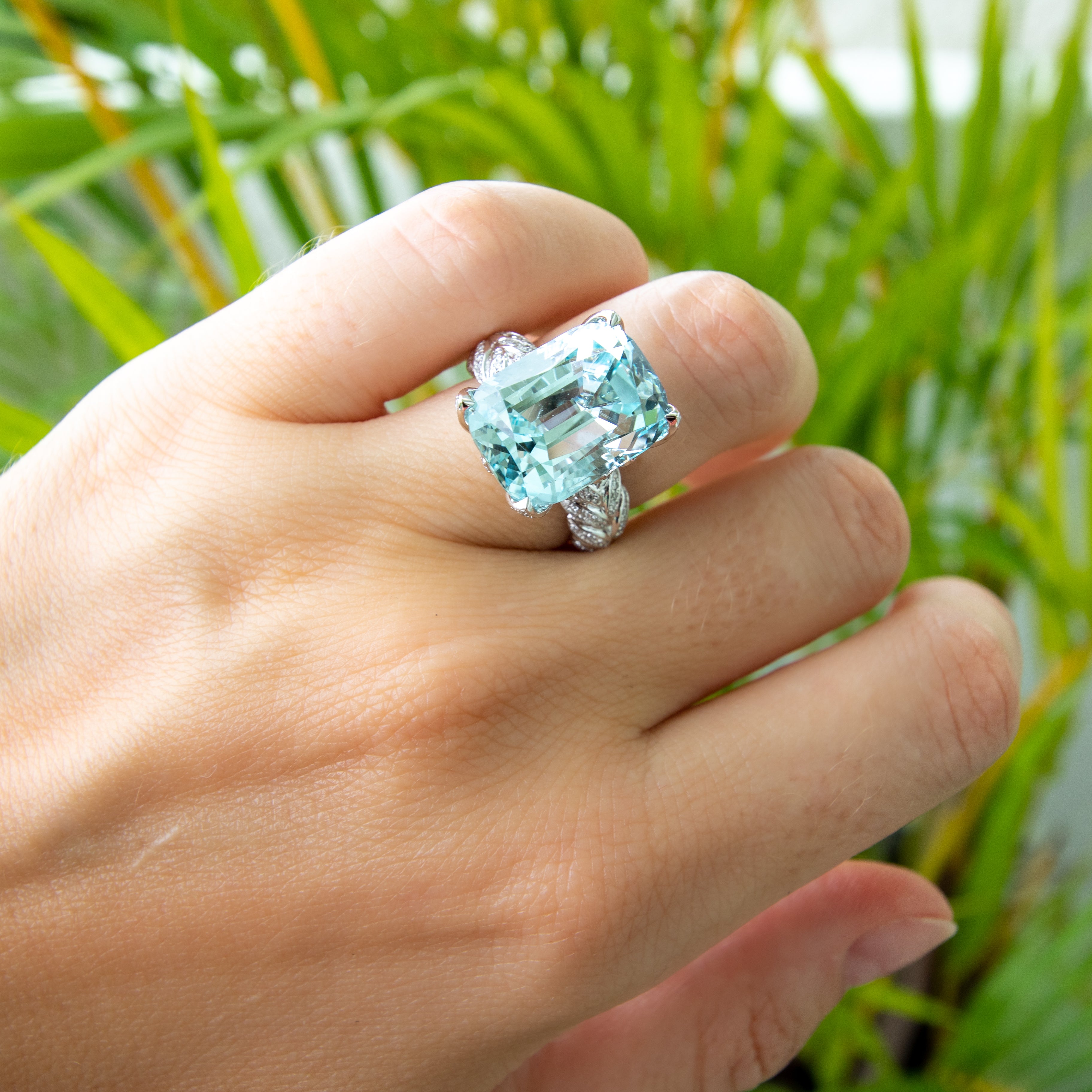 Statement sale aquamarine rings