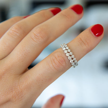 Dainty shared prong diamond eternity ring Hong Kong