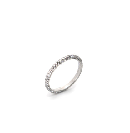 3 row delicate diamond band, perfect micropave wedding ring by Valentina Fine Jewellery Hong Kong